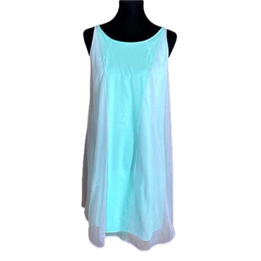 Vintage Sears mint green peignoir with sheer purple overlay Size Medium / 36
